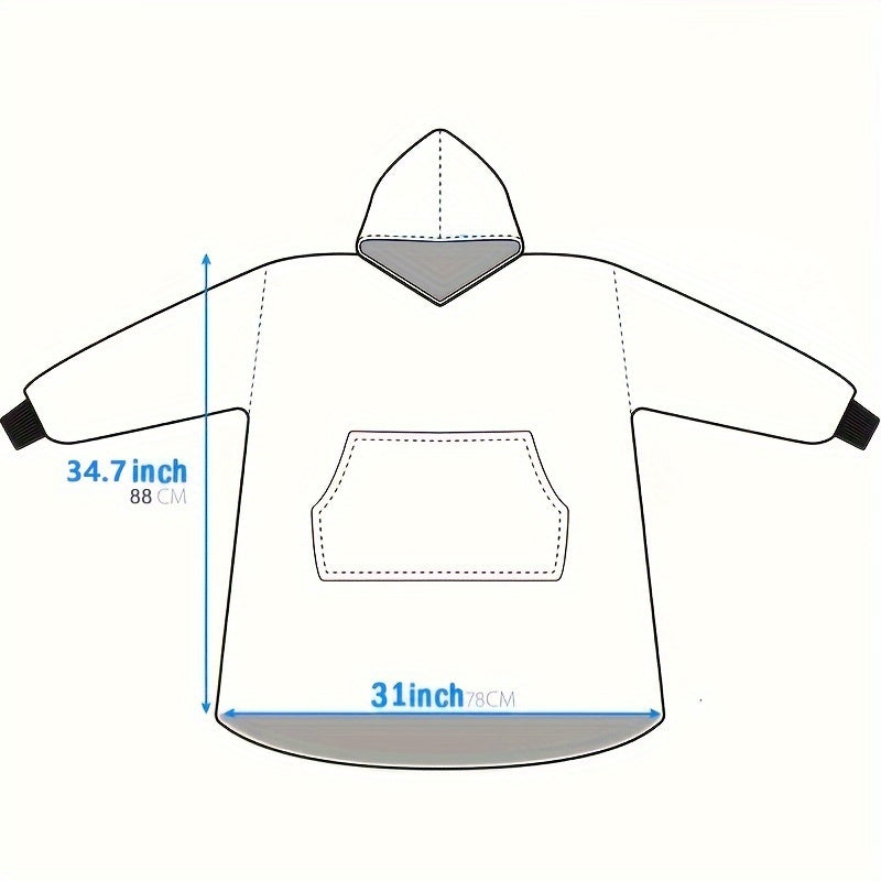 Oversized tragbare Kuscheldecke Kapuzenpullover - weicher Sherpa-Fleece-Pullover