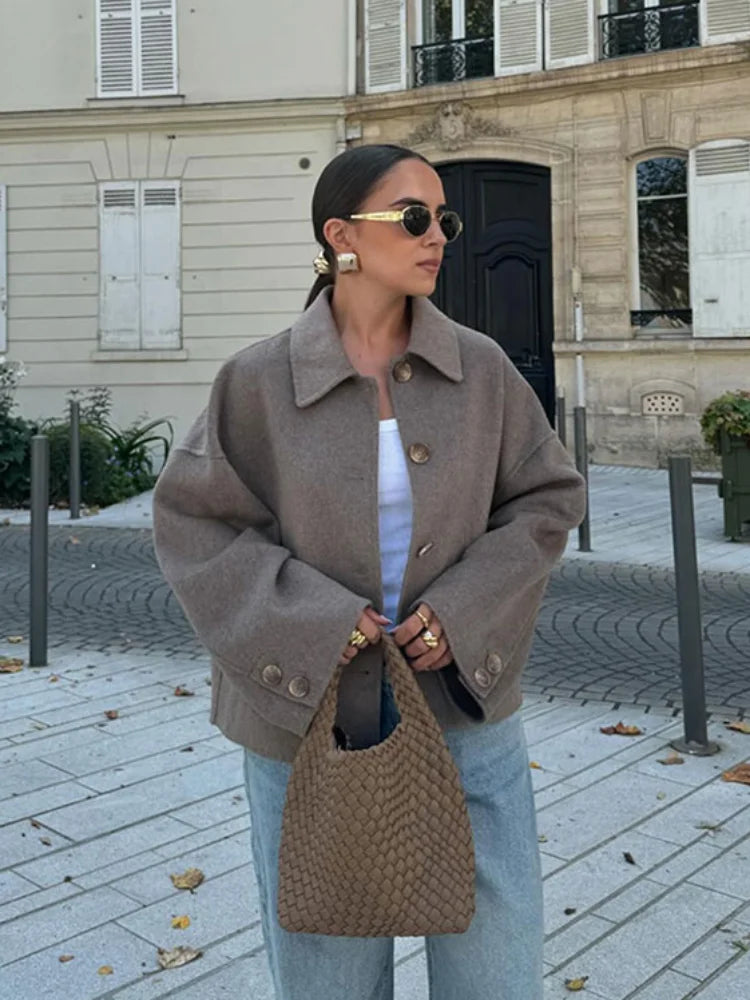 Oversized verkürzte Damenjacke