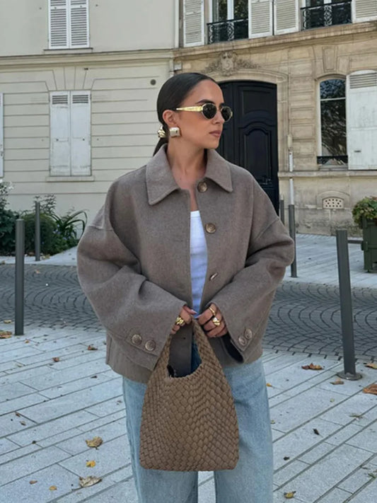 Oversized verkürzte Damenjacke