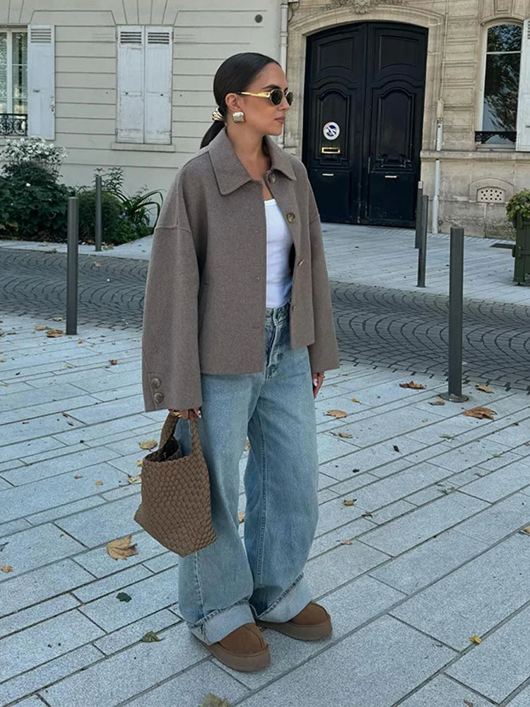 Oversized verkürzte Damenjacke