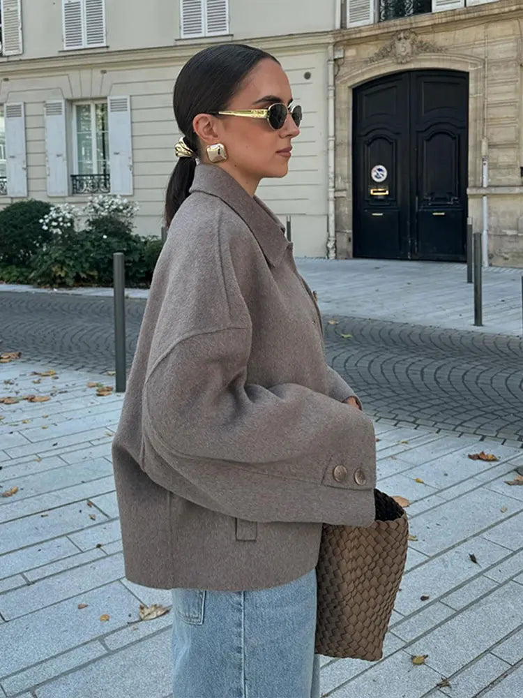 Oversized verkürzte Damenjacke