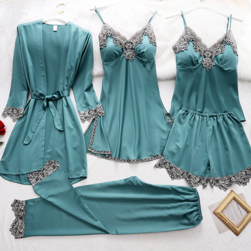 Pyjama-Set | Seidig weiche Luxus-Nachtwäsche | V-Ausschnitt-Design