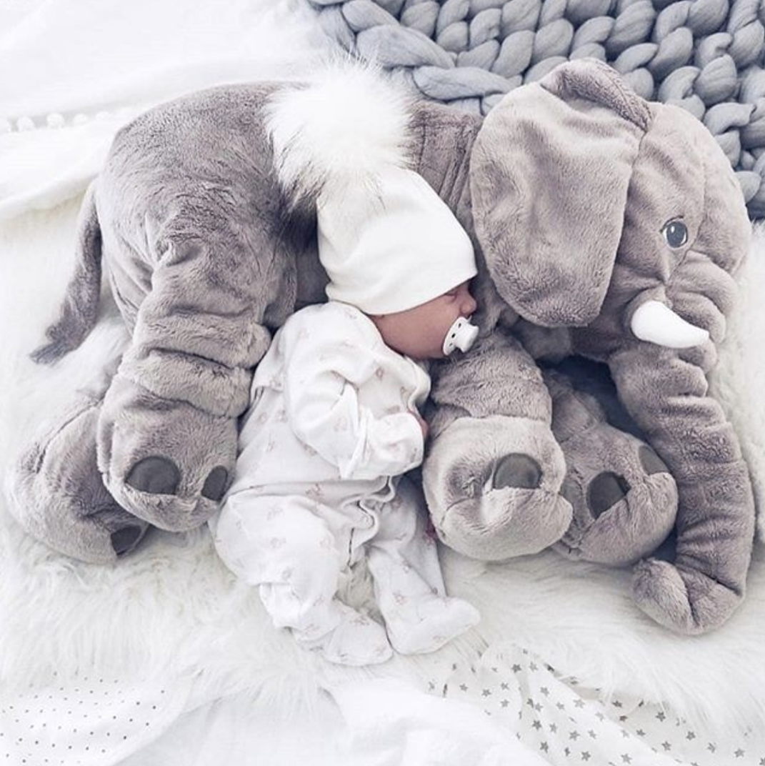 Plüschelefant Spielzeug | Grosses Kissen und Schlafelefant für Babys und Kinder