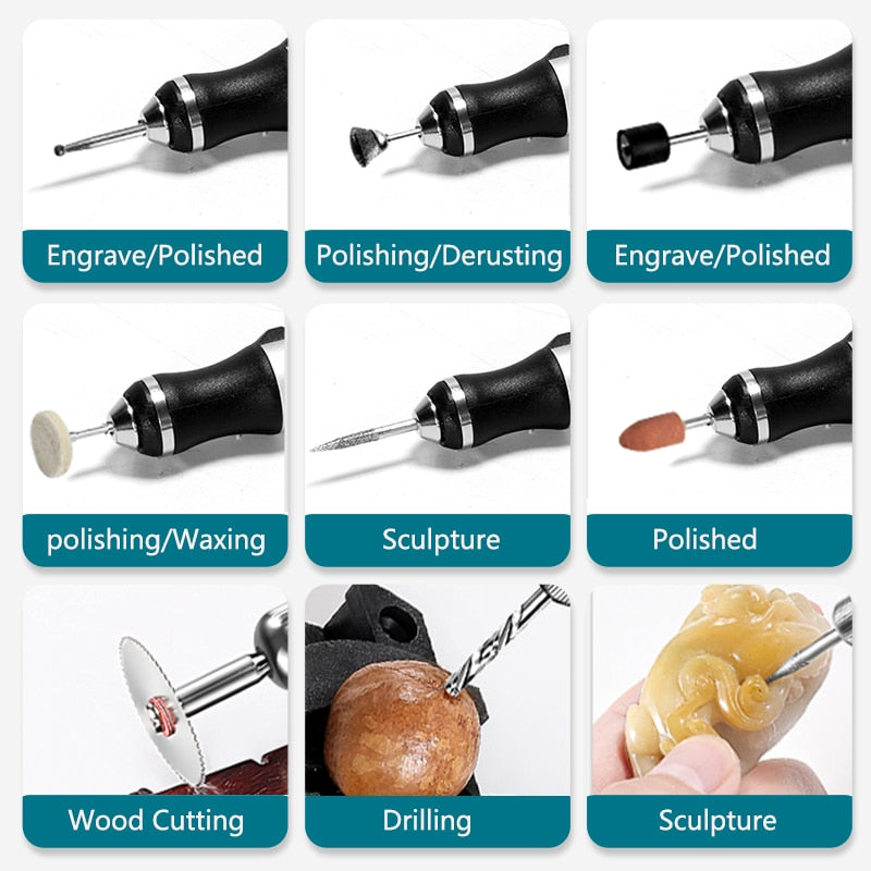 Professioneller Gravierstift – Wiederaufladbarer elektrischer Handgravierer für Metall, Glas, Holz und mehr