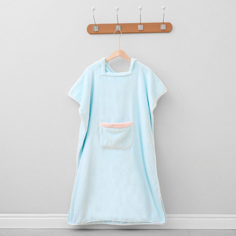 Extrem weicher Fleece-Poncho mit Kapuze – Schnelltrocknender Unisex-Bade- und Spa-Mantel