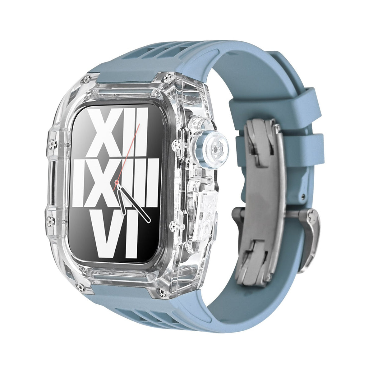 RM V30 Glacier Series Fluorkautschuk-Armband mit transparentem Gehäuse und Umbausatz für Armbanduhren