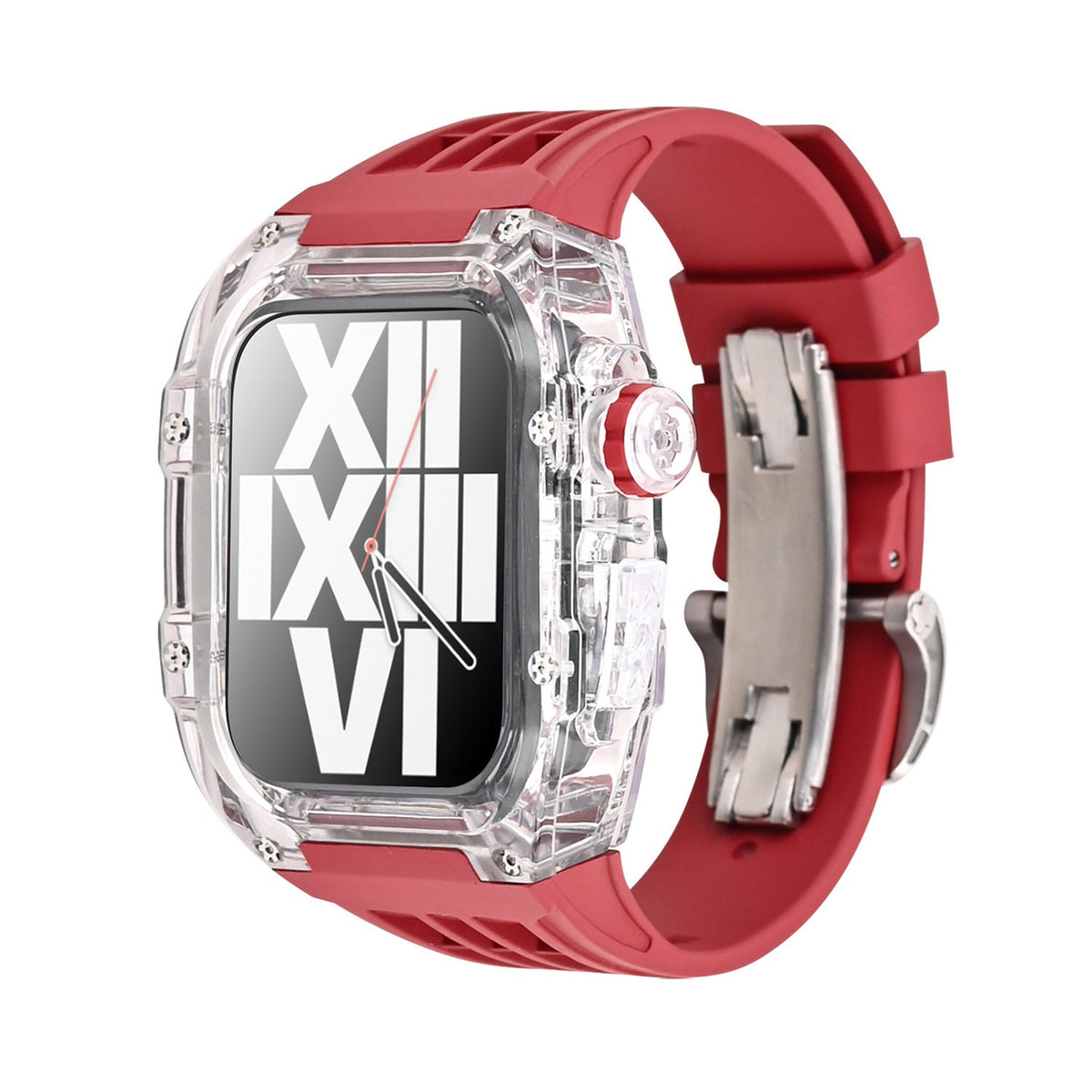 RM V30 Glacier Series Fluorkautschuk-Armband mit transparentem Gehäuse und Umbausatz für Armbanduhren