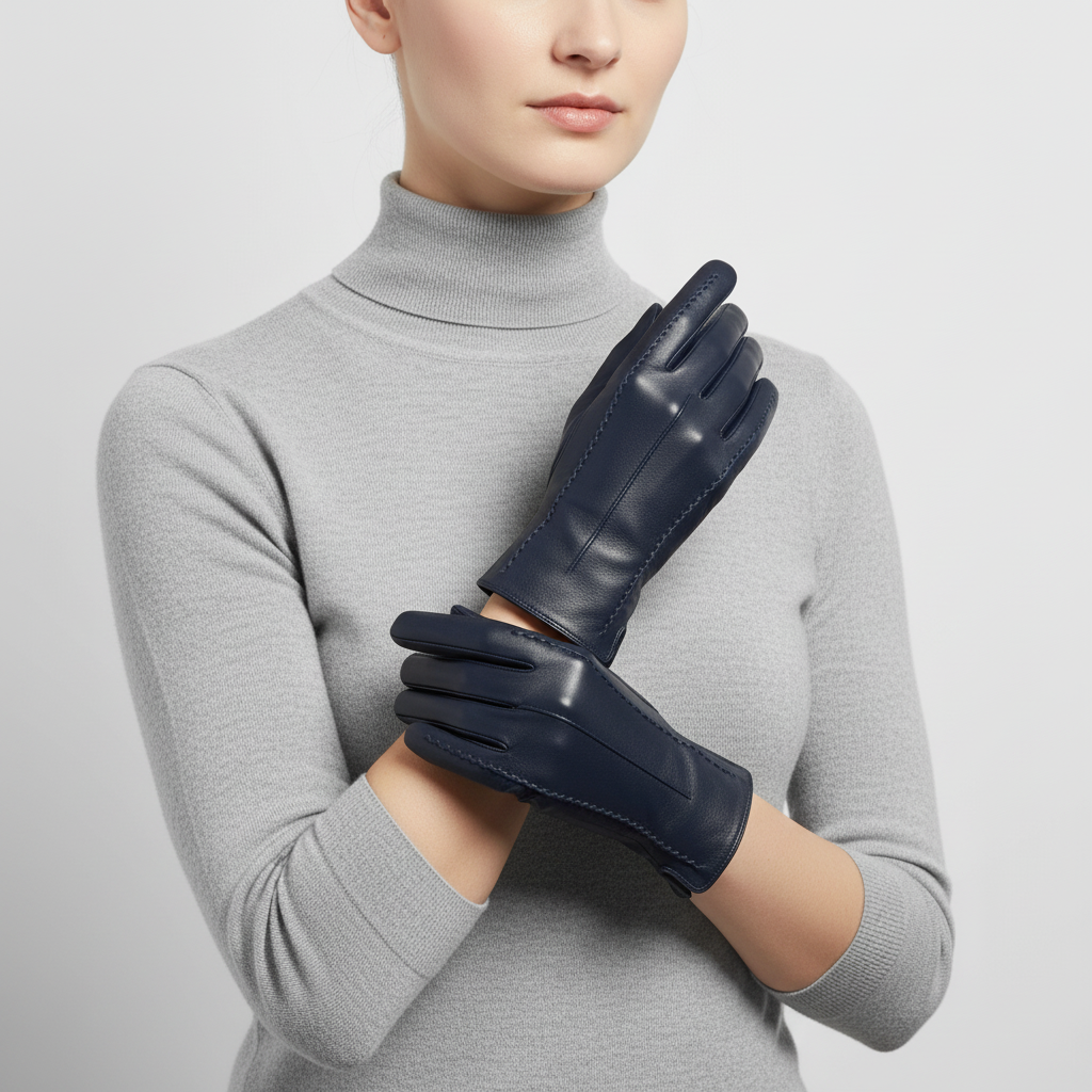 Kurze Kunstlederhandschuhe
