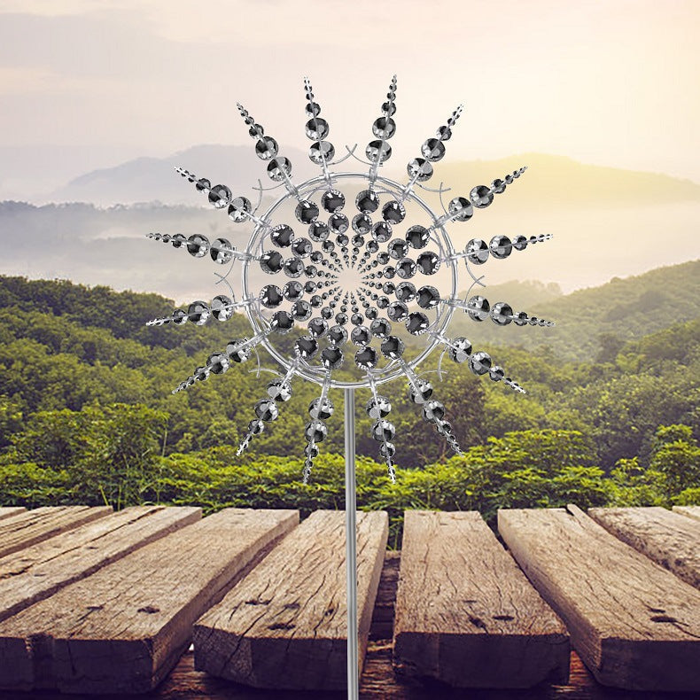 Rostfreies kinetisches Windspiel und Windrad aus Metall für Outdoor-Gartendekoration und Landschaftsgestaltung