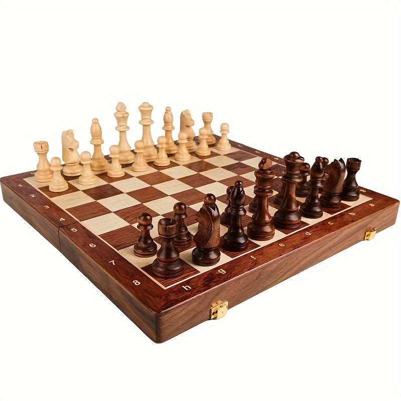 Schachspiel aus Holz | Handgefertigtes Nussbaum-Schachbrett mit hochwertigen Spielfiguren