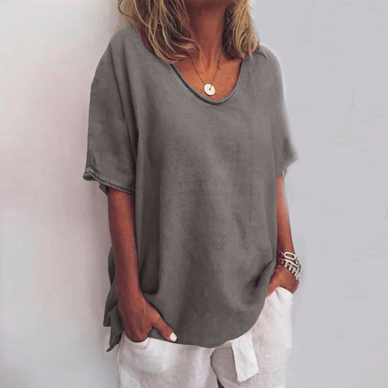 Stilvolle weite Bluse mit bauchbedeckendem Schnitt