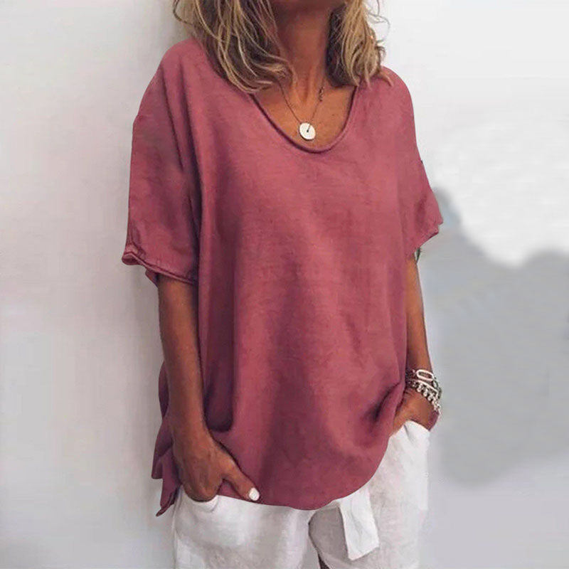 Stilvolle weite Bluse mit bauchbedeckendem Schnitt