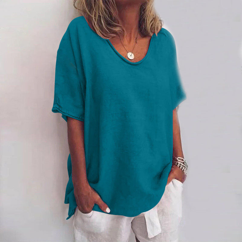 Stilvolle weite Bluse mit bauchbedeckendem Schnitt