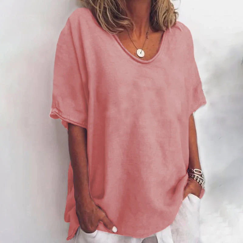 Stilvolle weite Bluse mit bauchbedeckendem Schnitt