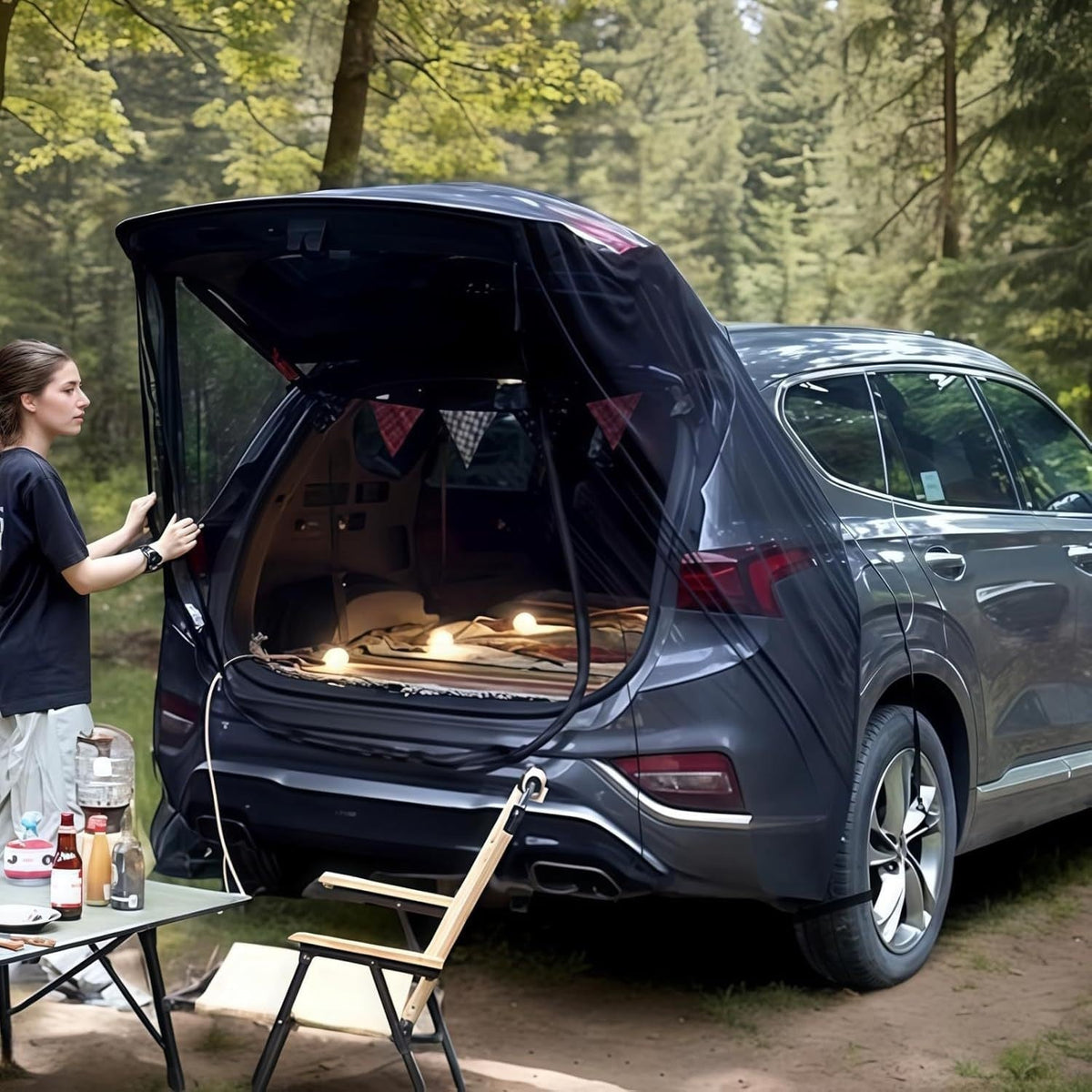 Mückennetz für den Autokofferraum zum Camping