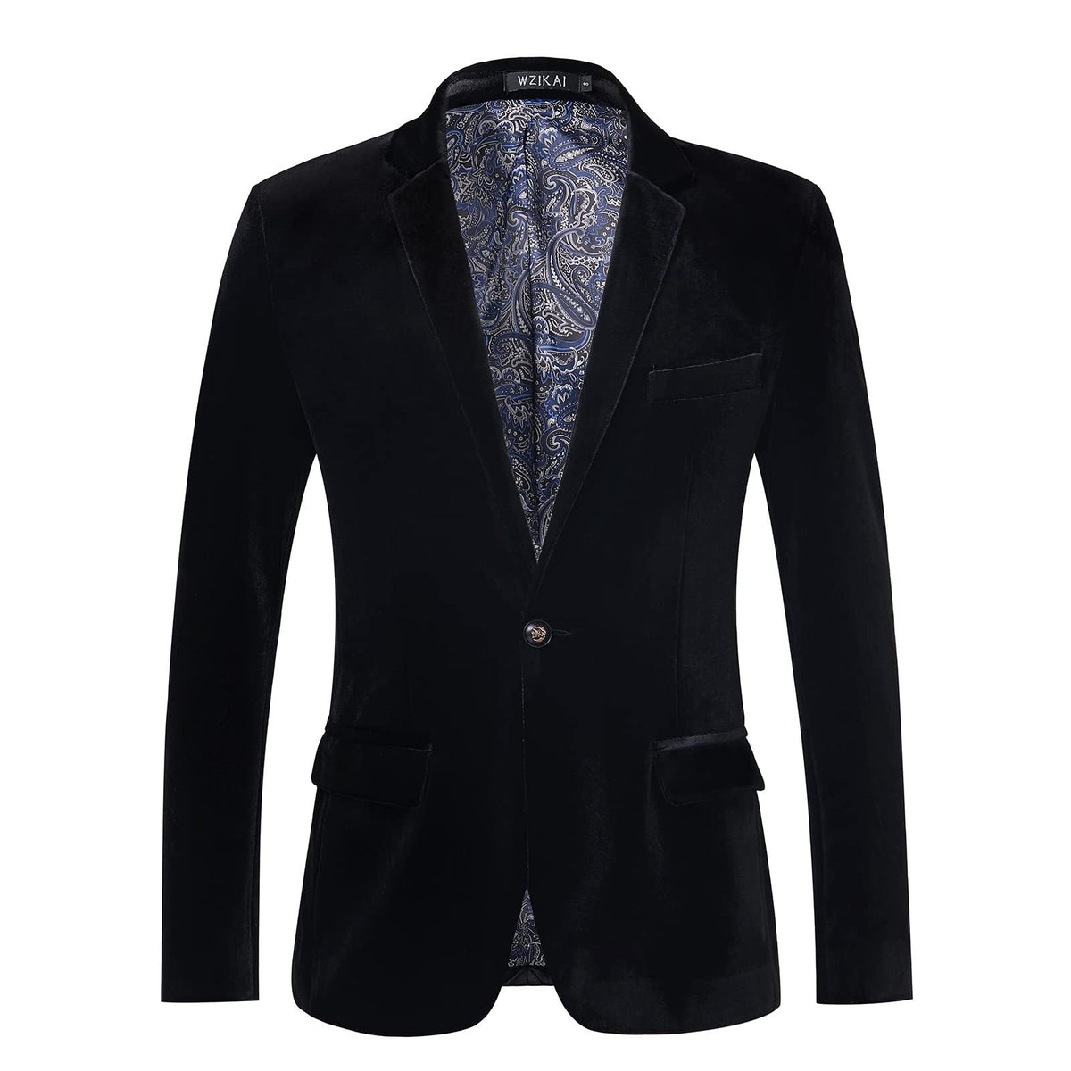 Taillierte Samt-Smokingjacke für Herren mit Satin-Revers und Einknopfverschluss