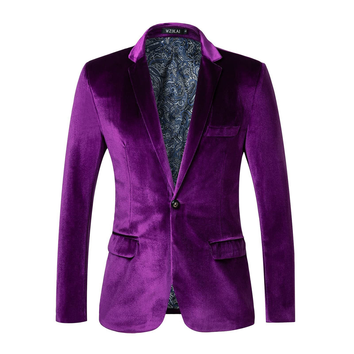 Taillierte Samt-Smokingjacke für Herren mit Satin-Revers und Einknopfverschluss
