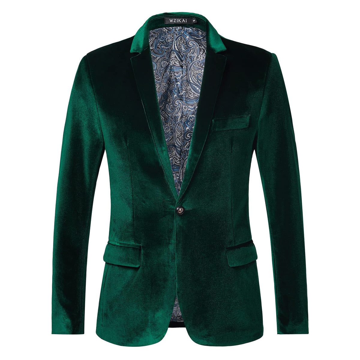 Taillierte Samt-Smokingjacke für Herren mit Satin-Revers und Einknopfverschluss