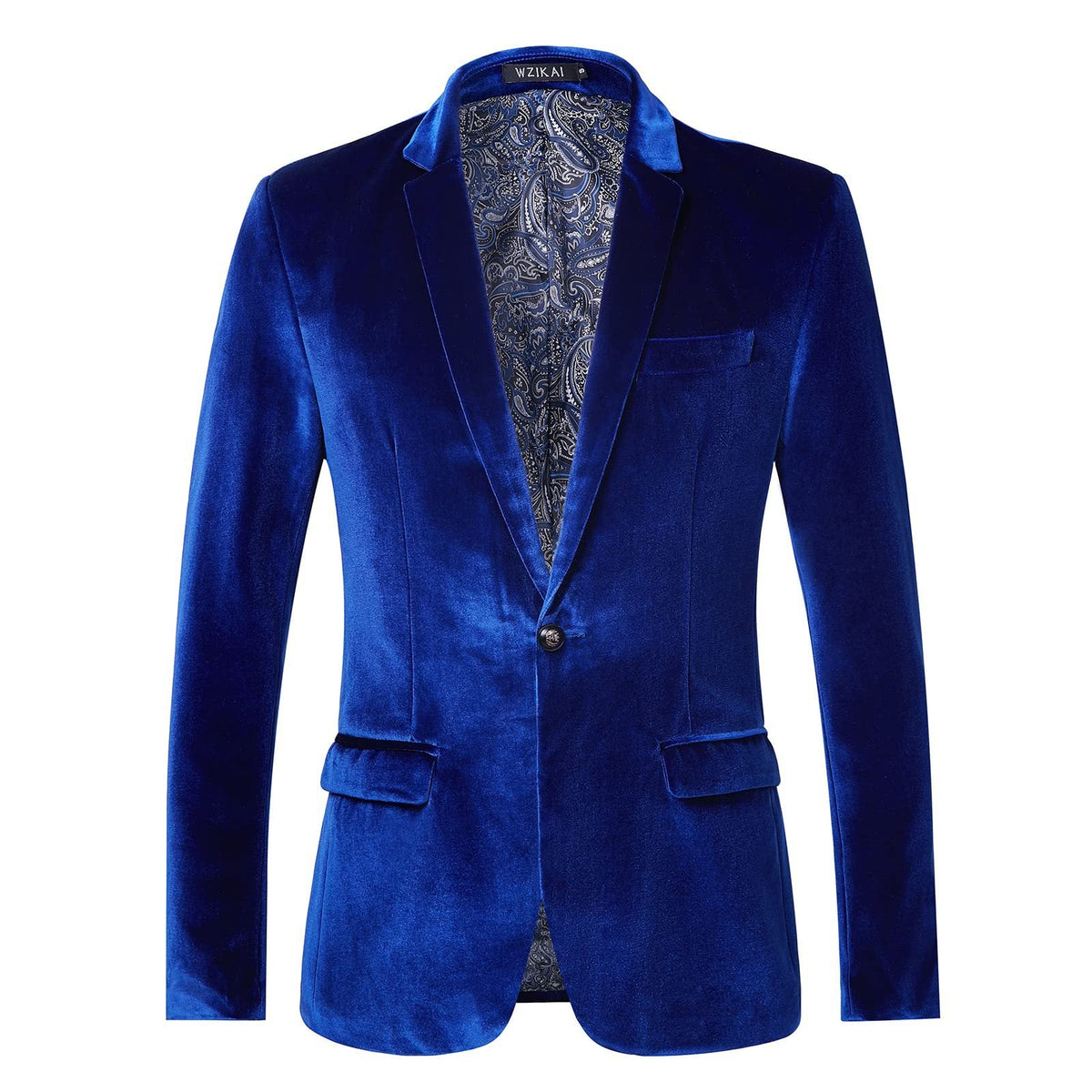 Taillierte Samt-Smokingjacke für Herren mit Satin-Revers und Einknopfverschluss