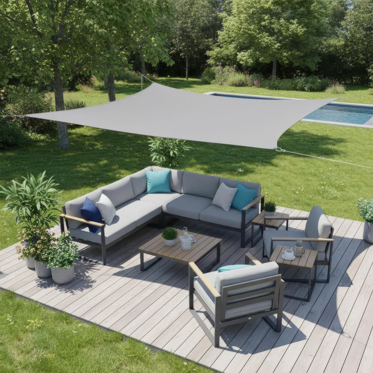 Rechteckiges Sonnensegel für Terrasse und Garten - Effektive Schattenspende, langlebige Ausführung