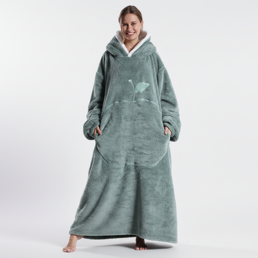 Oversized tragbare Kuscheldecke Bademantel
