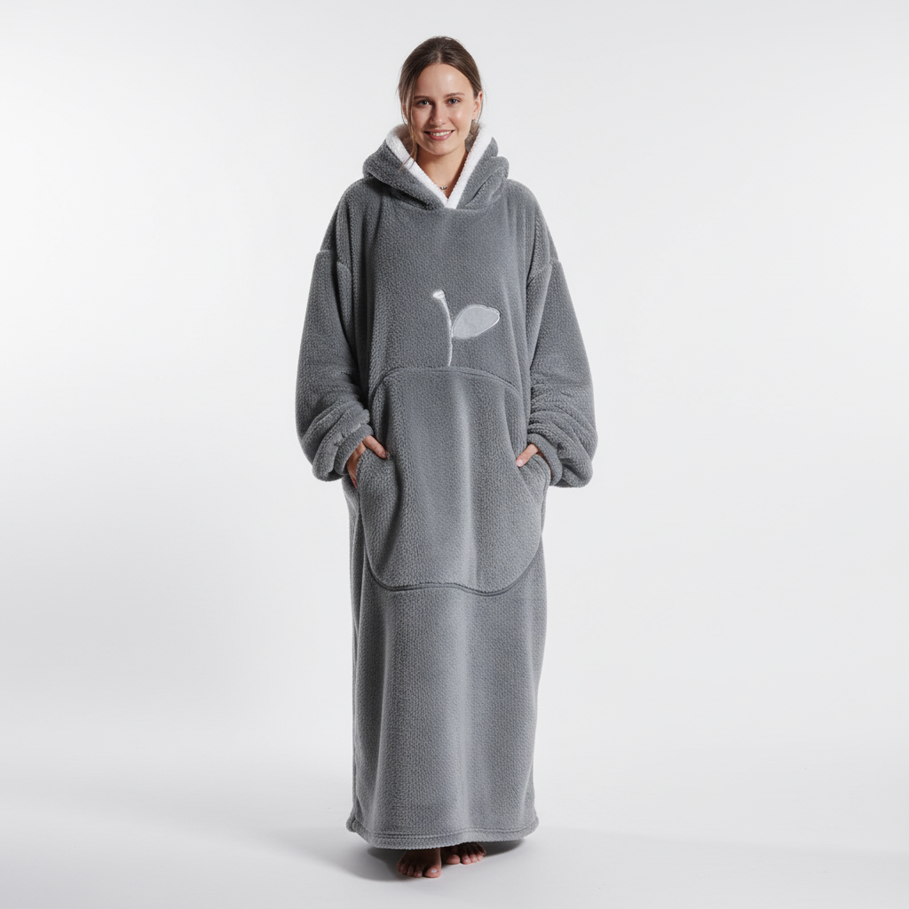 Oversized tragbare Kuscheldecke Bademantel