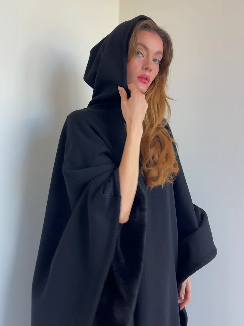 Oversized Kapuzenpullover-Decke mit weichem Futter