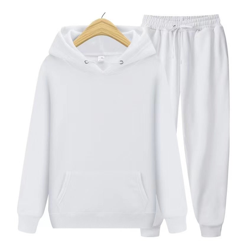 Unisex zweiteiliges Trainingsset mit Kapuzenpullover und Trainerhose aus weichem Material im lockeren Schnitt