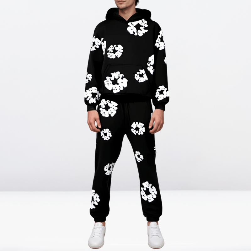Lockerer Unisex-Trainingsanzug mit Kapuzenpullover und Hose