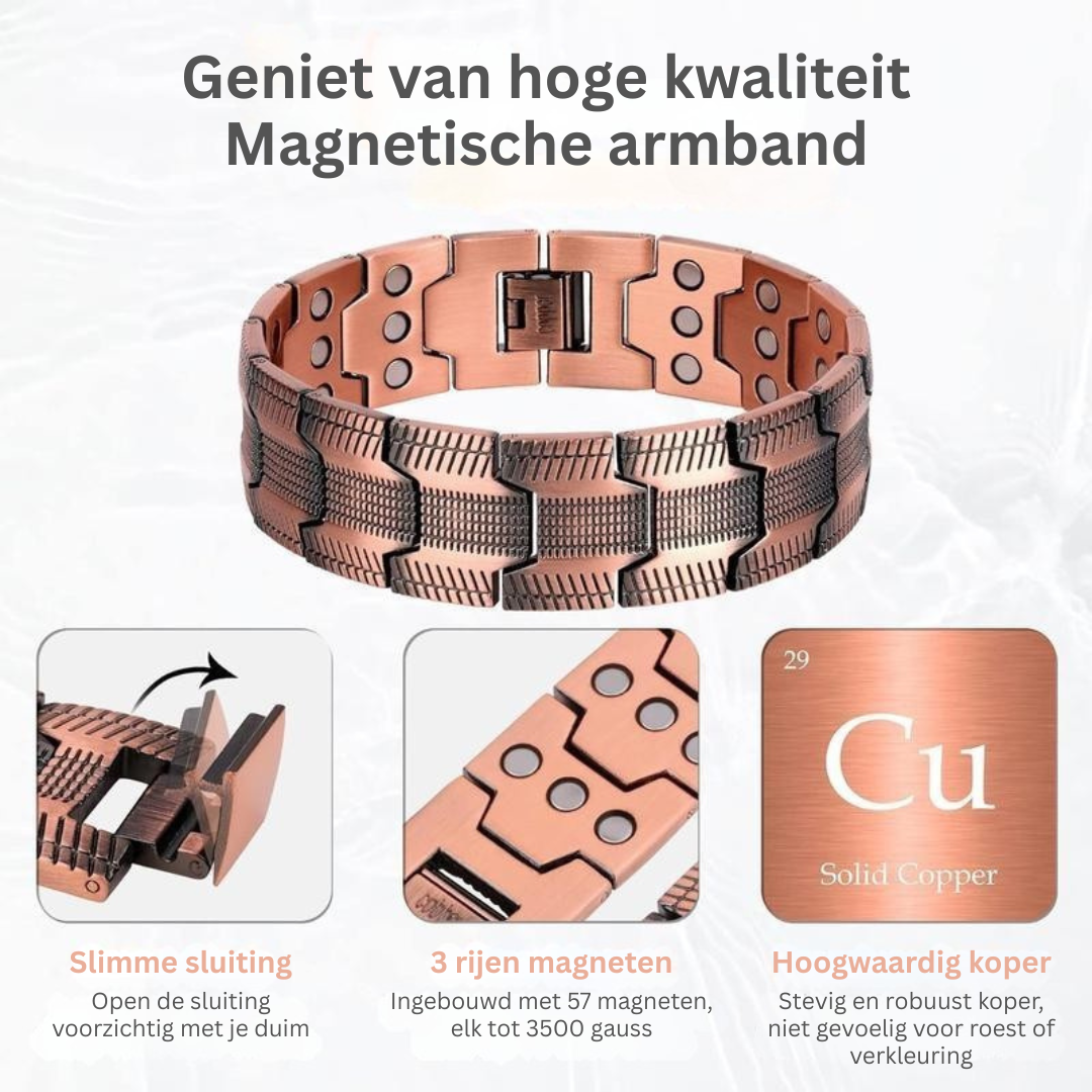 Unisex Kupfer-Magnetarmband für Energie und Balance