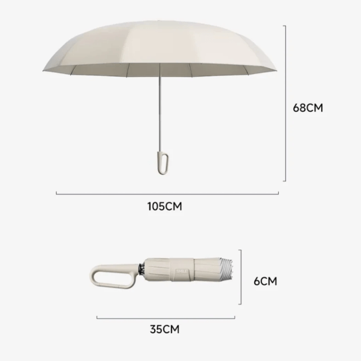 Unisex sturmfester Regenschirm mit Reflektoren