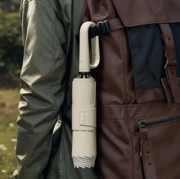 Unisex sturmfester Regenschirm mit Reflektoren