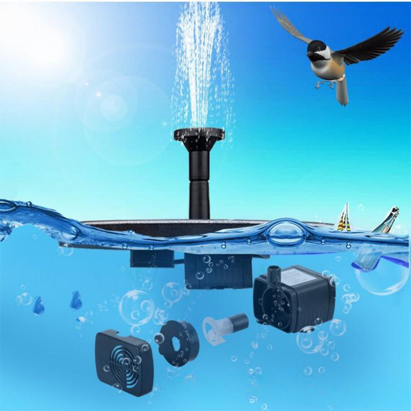 Schwimmender Solar-Springbrunnen mit austauschbaren Wasserstrahleffekten für Gartenteiche