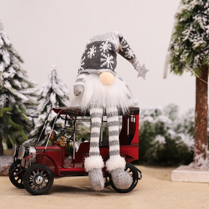 Leuchtendes Weihnachts-Plüschwichtel-Set – Nordische Tomte Weihnachtsdekoration mit langen Beinen