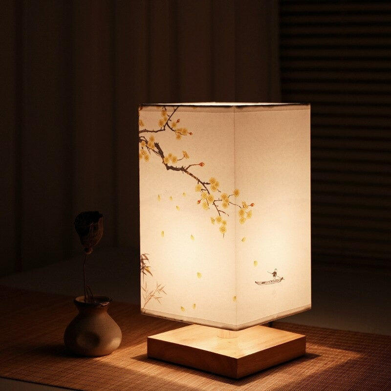 Vintage japanische Tischlampe – Perfekt für eine beruhigende Schlafzimmeratmosphäre