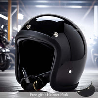 Vintage-Motorradhelm mit flachem Profil, DOT- und ECE-zertifiziert