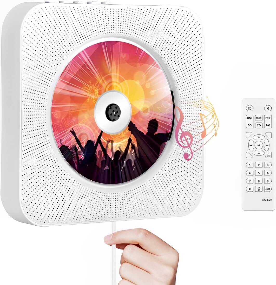 Wandmontierter CD-Player & Bluetooth-Lautsprechersystem