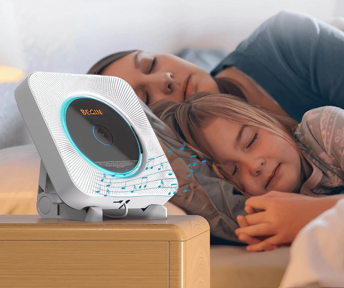 Wandmontierter CD-Player & Bluetooth-Lautsprechersystem
