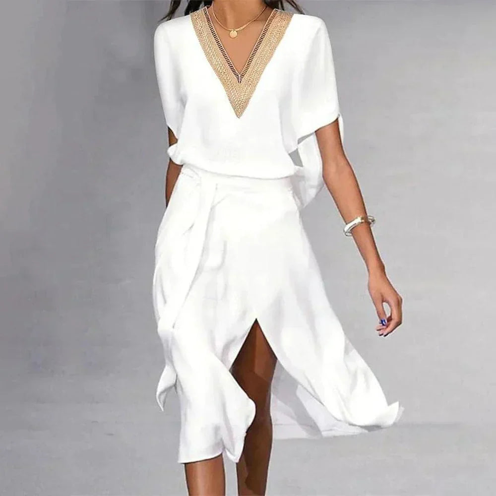 Damen-Wickelkleid in Midilänge