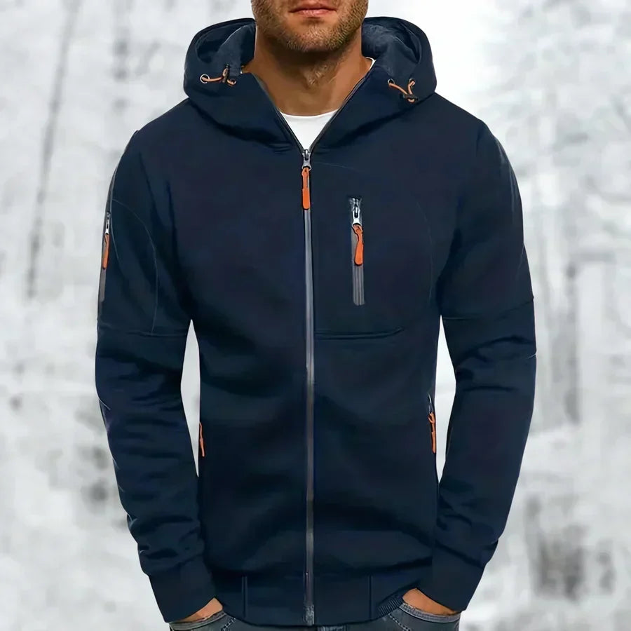 Zip-Hoodie mit strukturierten Details und Reissverschlusstaschen