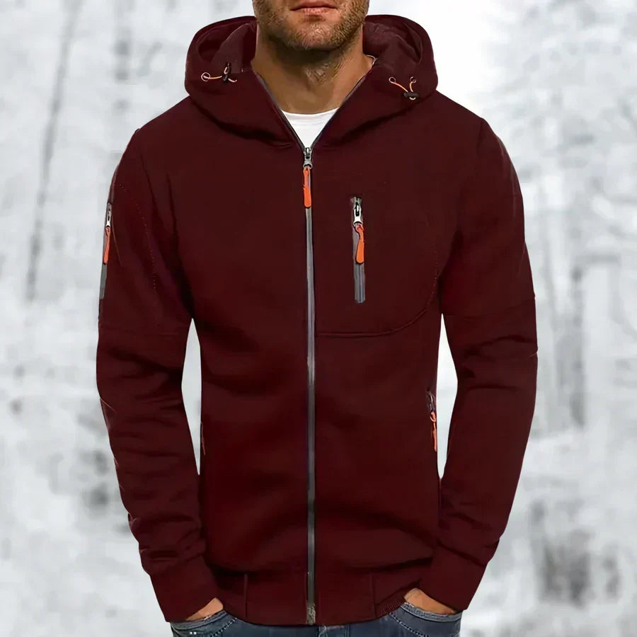 Zip-Hoodie mit strukturierten Details und Reissverschlusstaschen