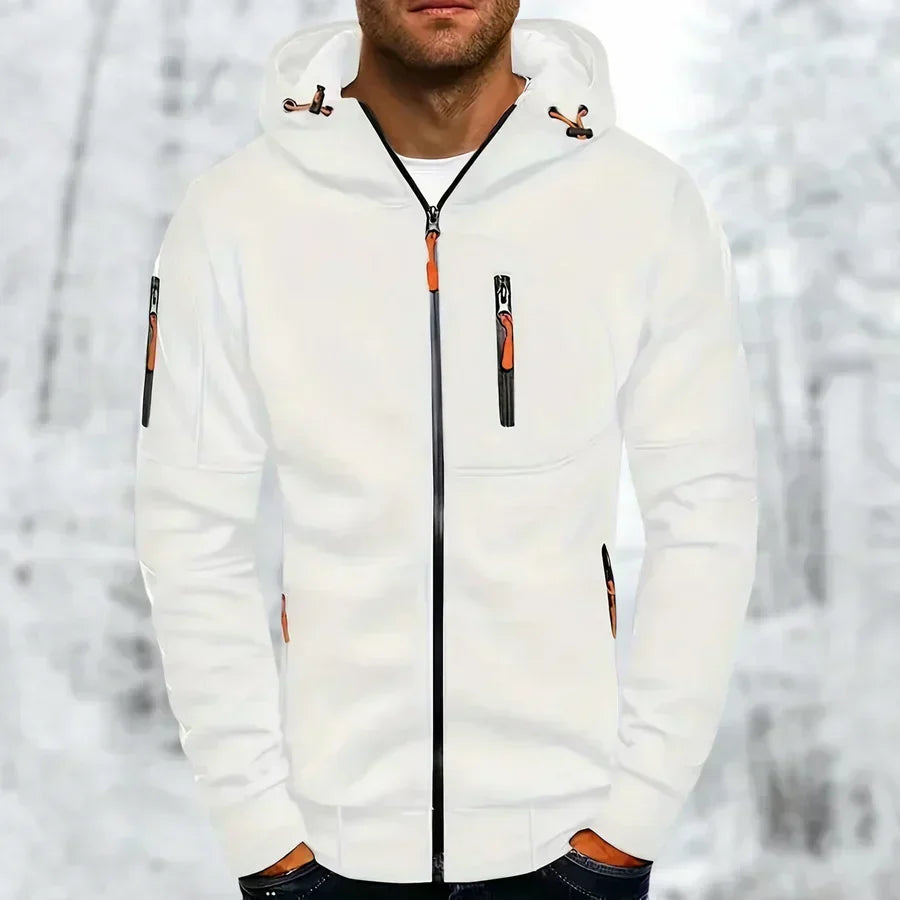 Zip-Hoodie mit strukturierten Details und Reissverschlusstaschen
