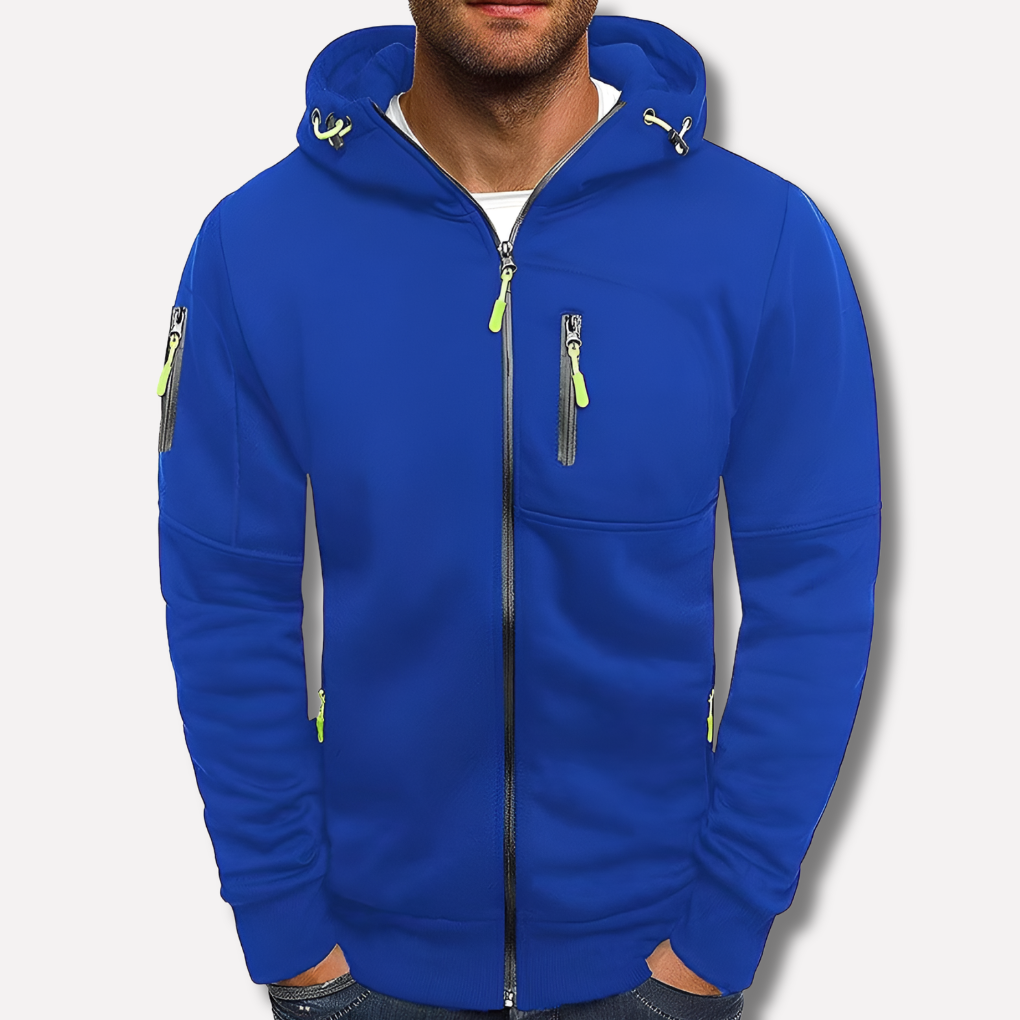 Zip-Hoodie mit strukturierten Details und Reissverschlusstaschen