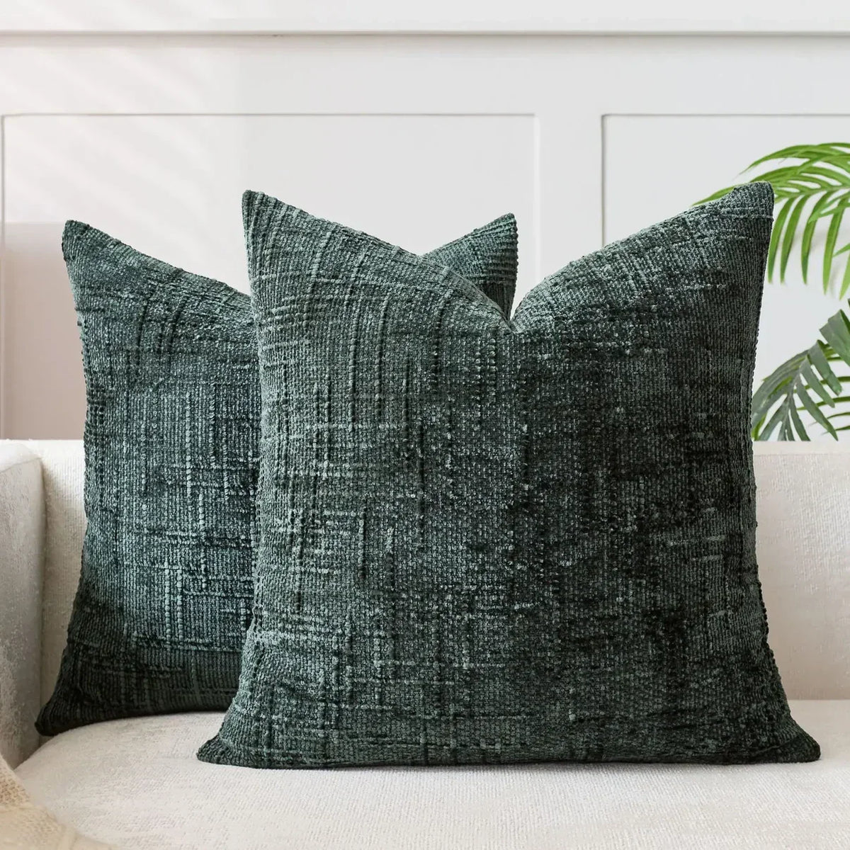 Chenille-Sofakissenbezug – Weiche, einfarbige Oberfläche | Elegante Dekoration für Wohnzimmer und Schlafzimmer